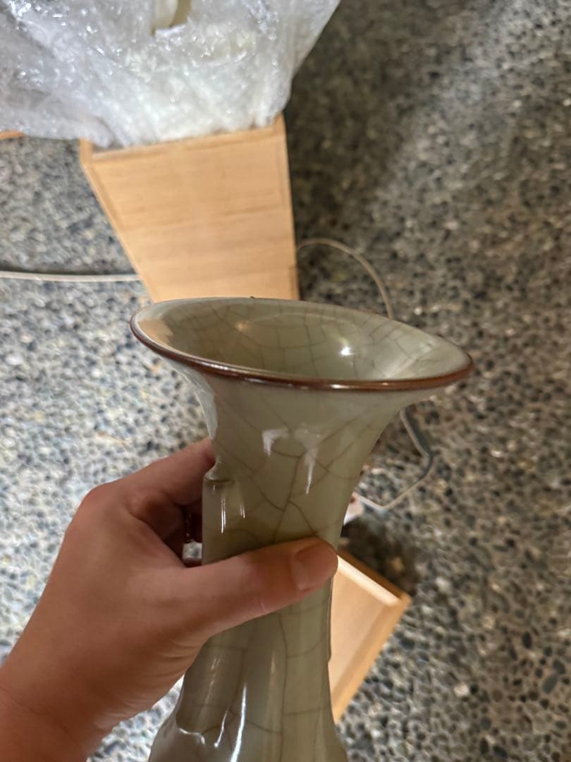 ‼️最後の値段‼️リサイクルFORT‼️9/13唐物買取11‼️北宋官窯青磁双耳瓶‼️箱入