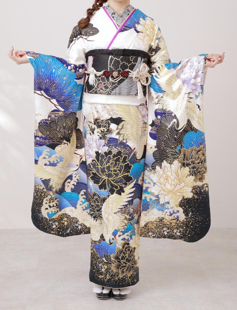 ≪美品≫正絹　振袖9点フルセット【860】【155cm~165cmの方用】