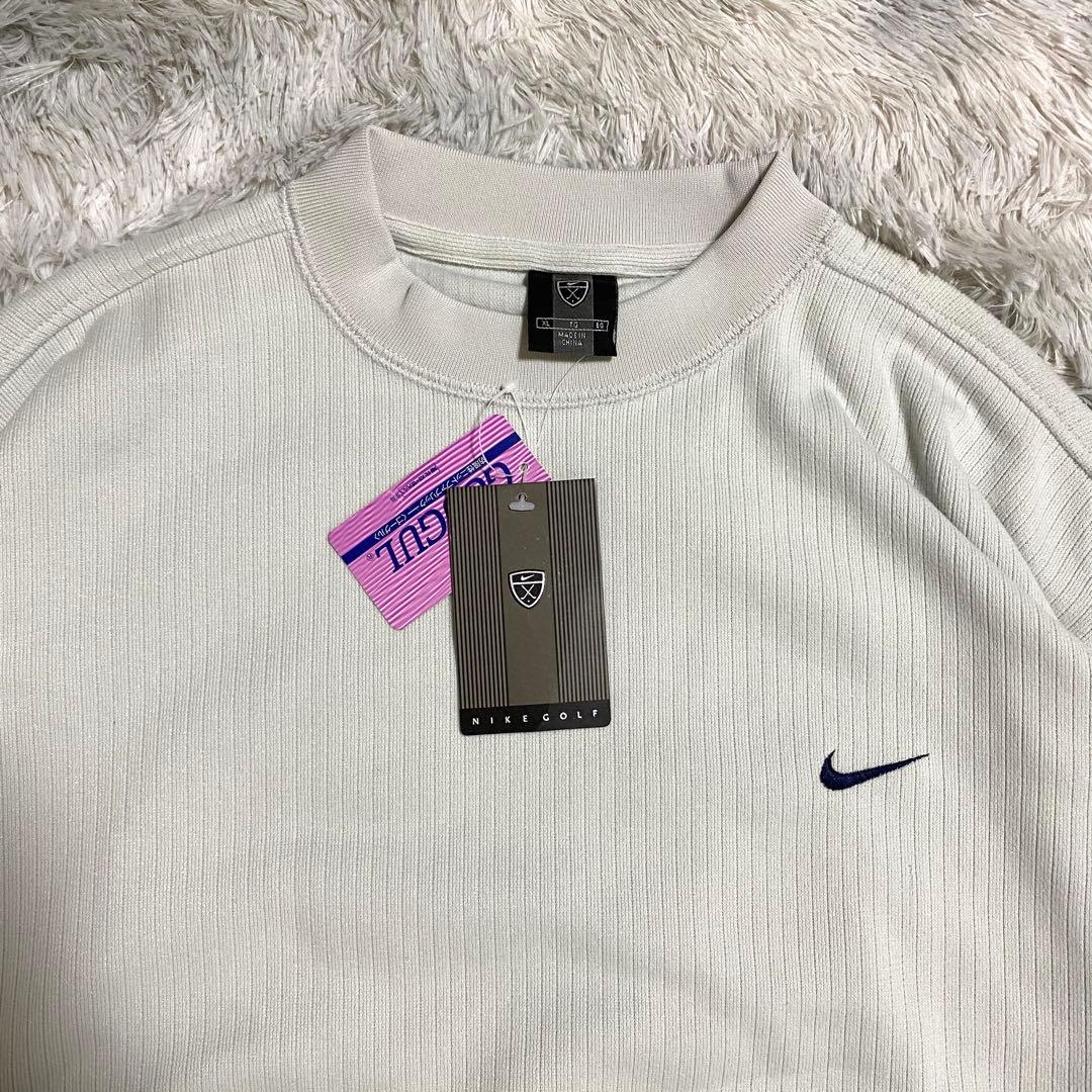 新品　ナイキ　スウェット　刺繍ロゴ　ゴルフ　アイボリー　XL
