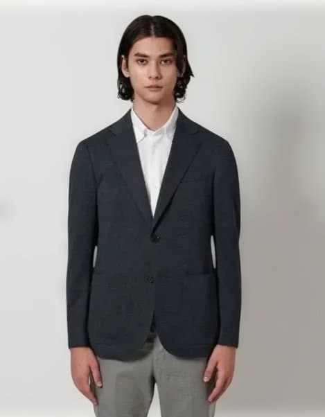 ハウンドトゥース テーラードジャケット48 ネイビー