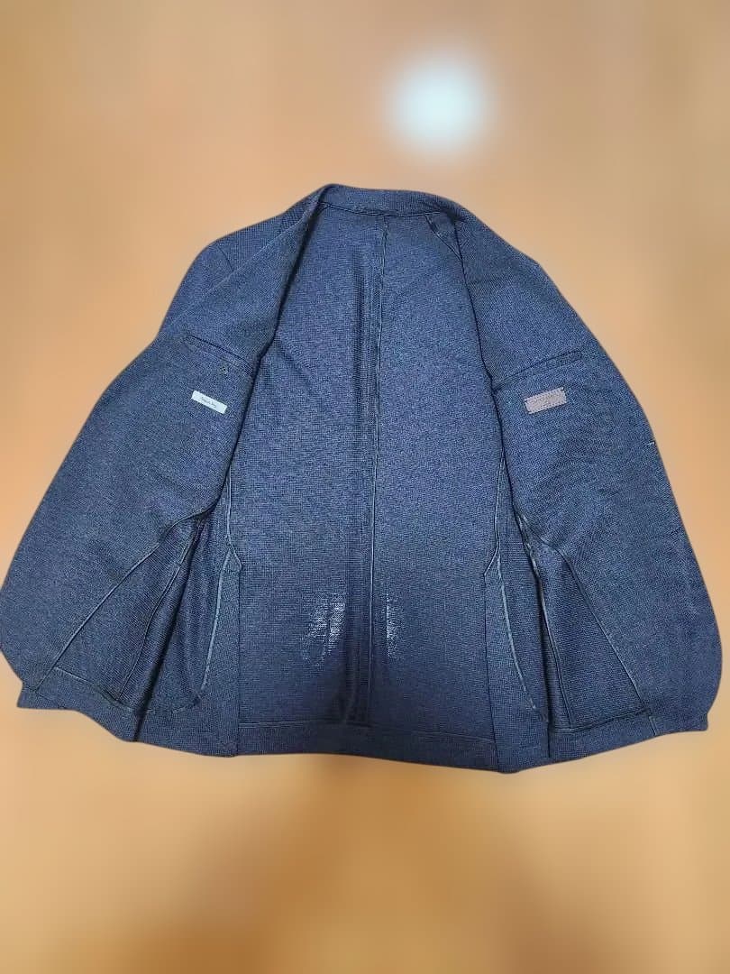 ハウンドトゥース テーラードジャケット48 ネイビー