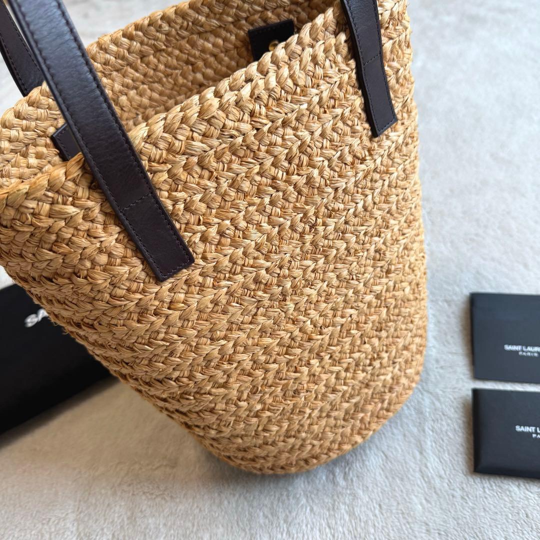 Saint Laurent サンローラン パニエ ラフィア かごバッグ トート