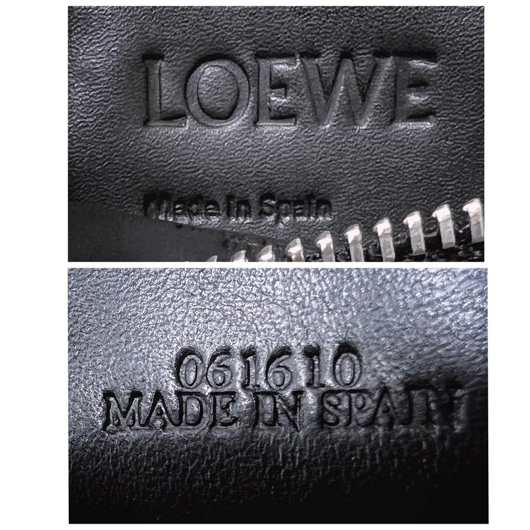 極美✨LOEWE ロエベケースフラグメント　リピートアナグラム黒ミニ財布