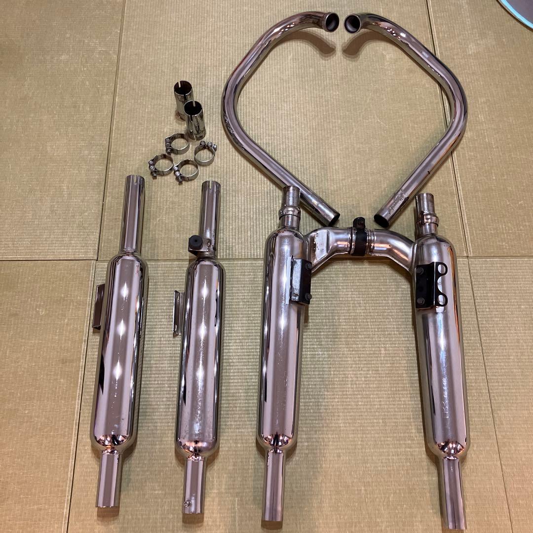 w650 マフラー　純正フルエキとposhのw1マフラー