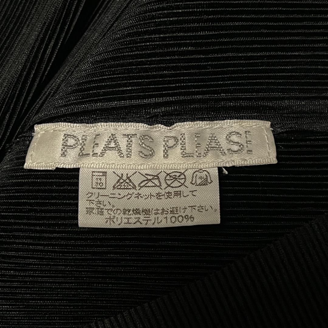 【美品】プリーツプリーズ 長袖 ジップ ワンピース 3 フリンジ 黒 ブラック