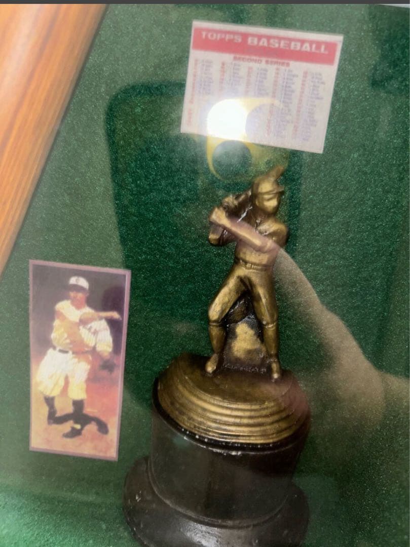 レトロ品 大リーグ ガラス額入り 記念品 ベーブ・ルース 1957