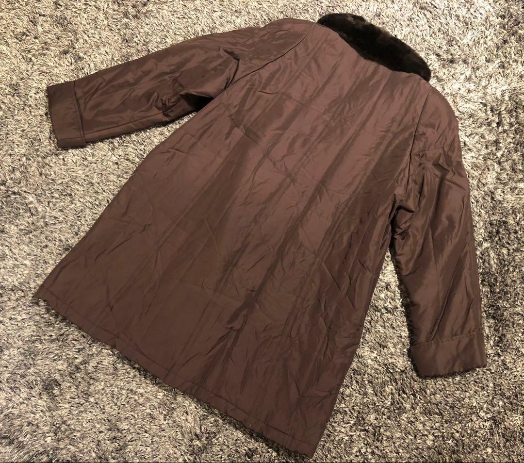 【極美品】BALMAIN バルマン　シルク100% コート　毛皮　ファー