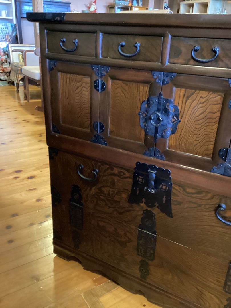 時代箪笥　民芸箪笥　整理箪笥　鍵付き　収納箪笥