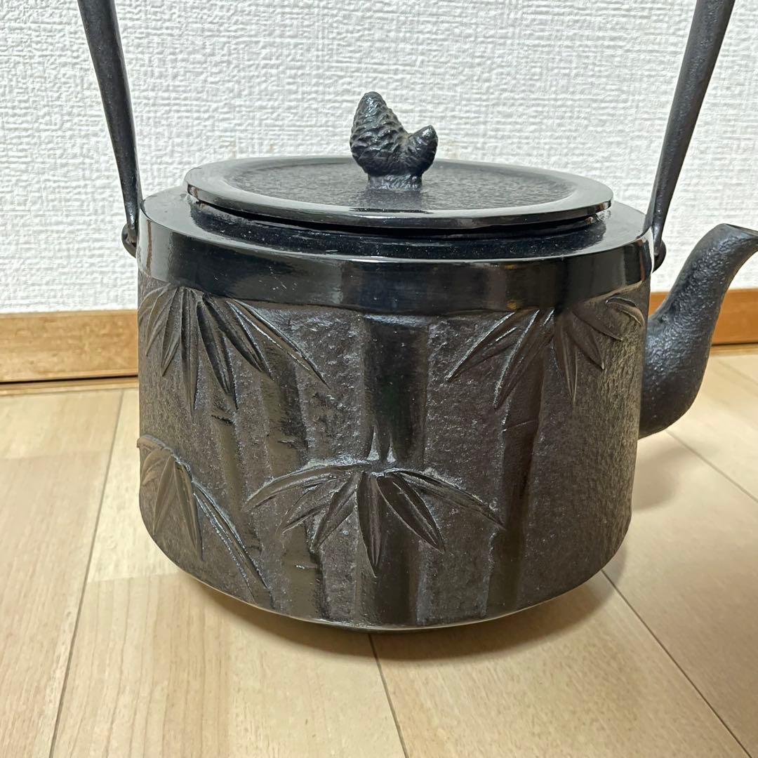 【未使用品】長文堂　大型鉄瓶　南部鉄瓶　鉄瓶