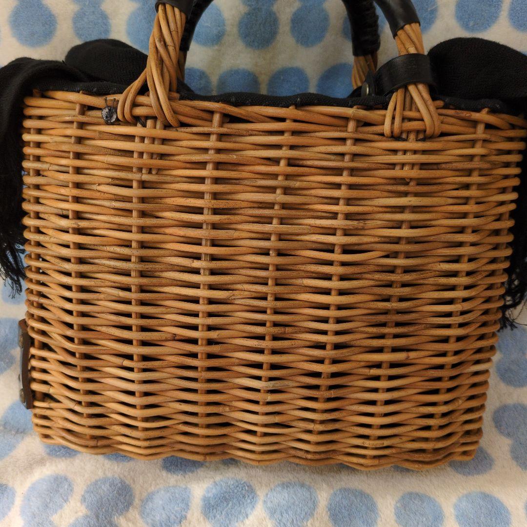 エバゴス　籐ポケット　カゴバッグ