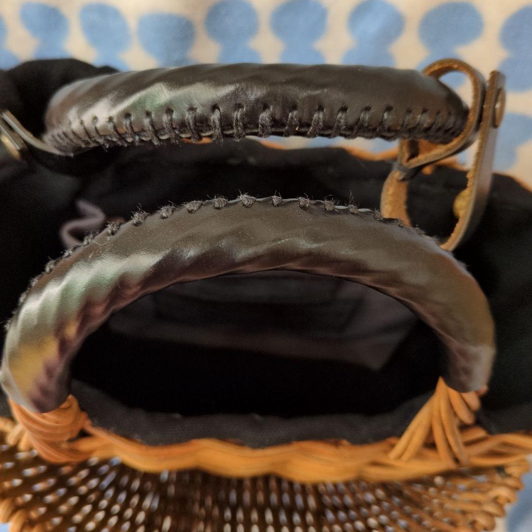 エバゴス　籐ポケット　カゴバッグ