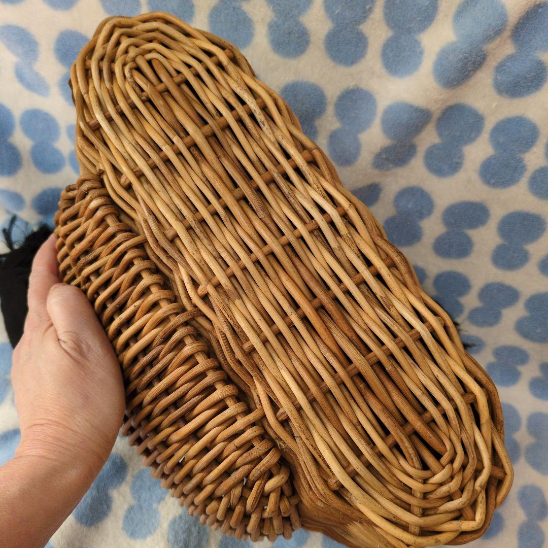 エバゴス　籐ポケット　カゴバッグ