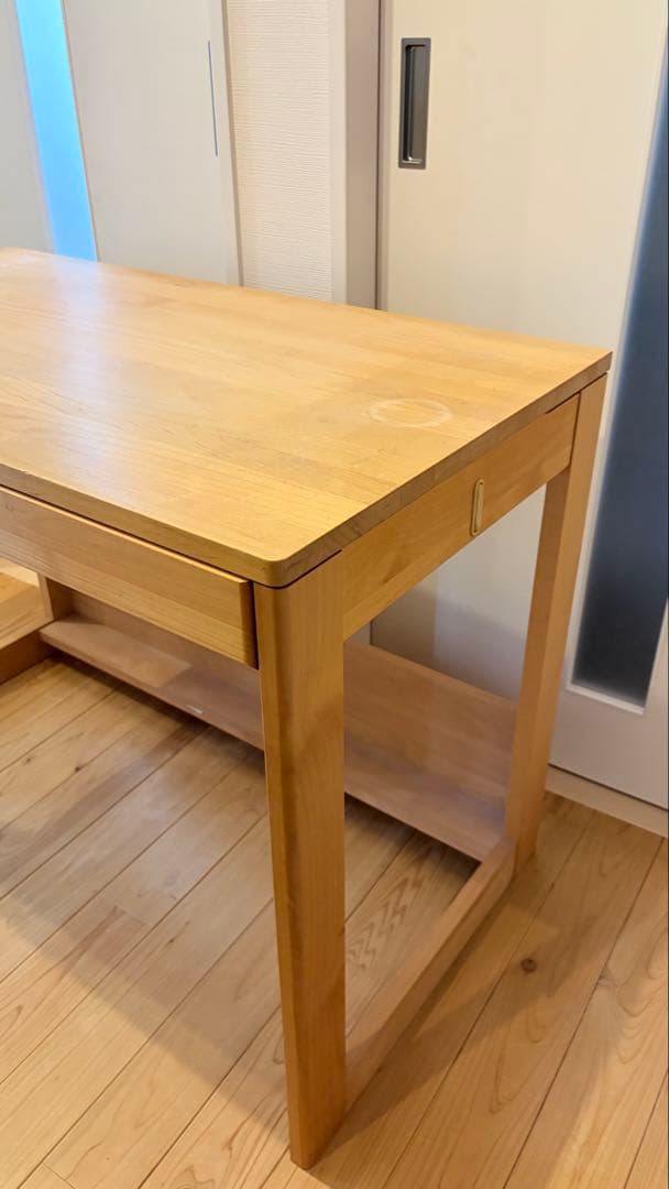 堀田木工所製　天然木　アルダー材　高級　机