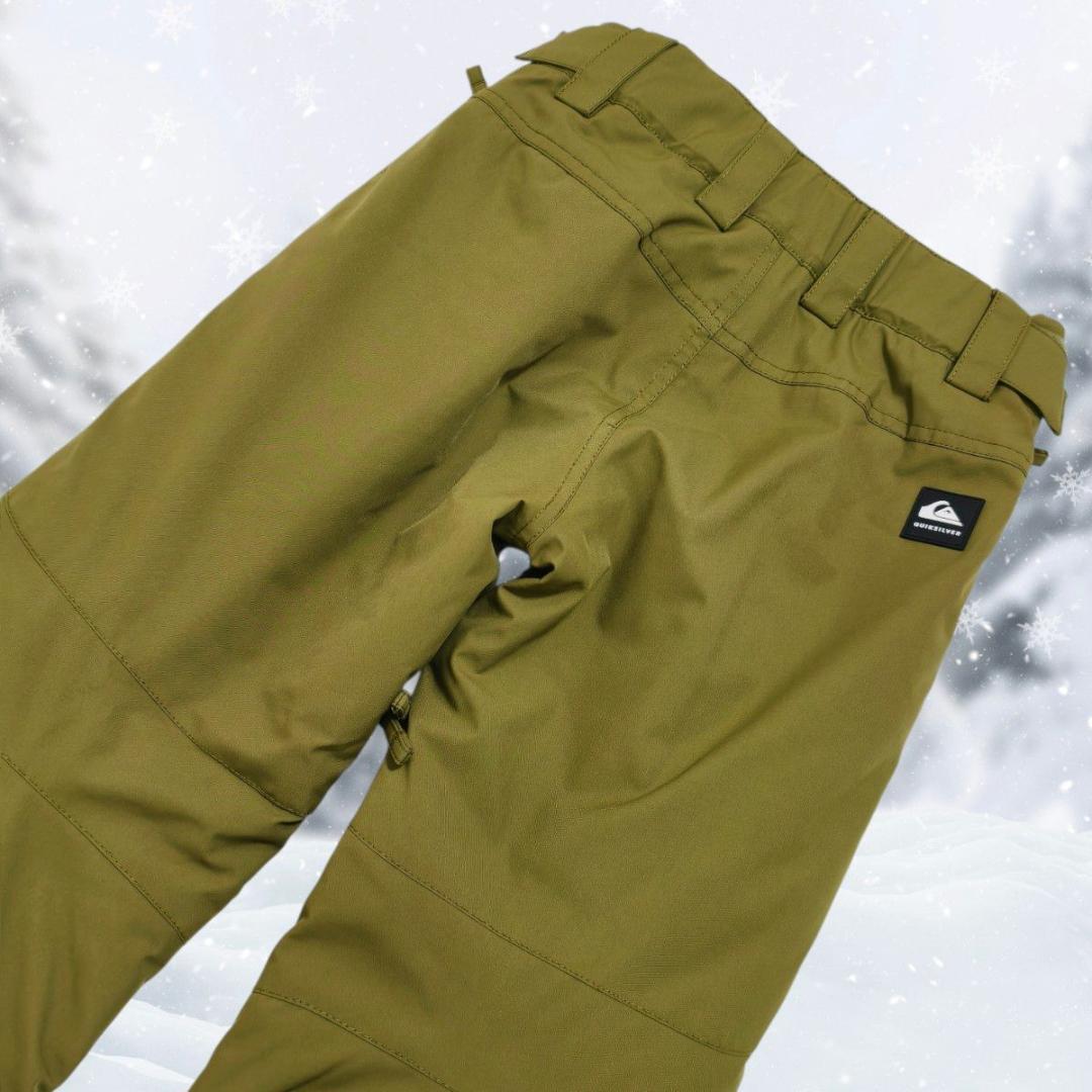 未使用級 QUIKSILVER スノボウェア 上下セット カーキ 130