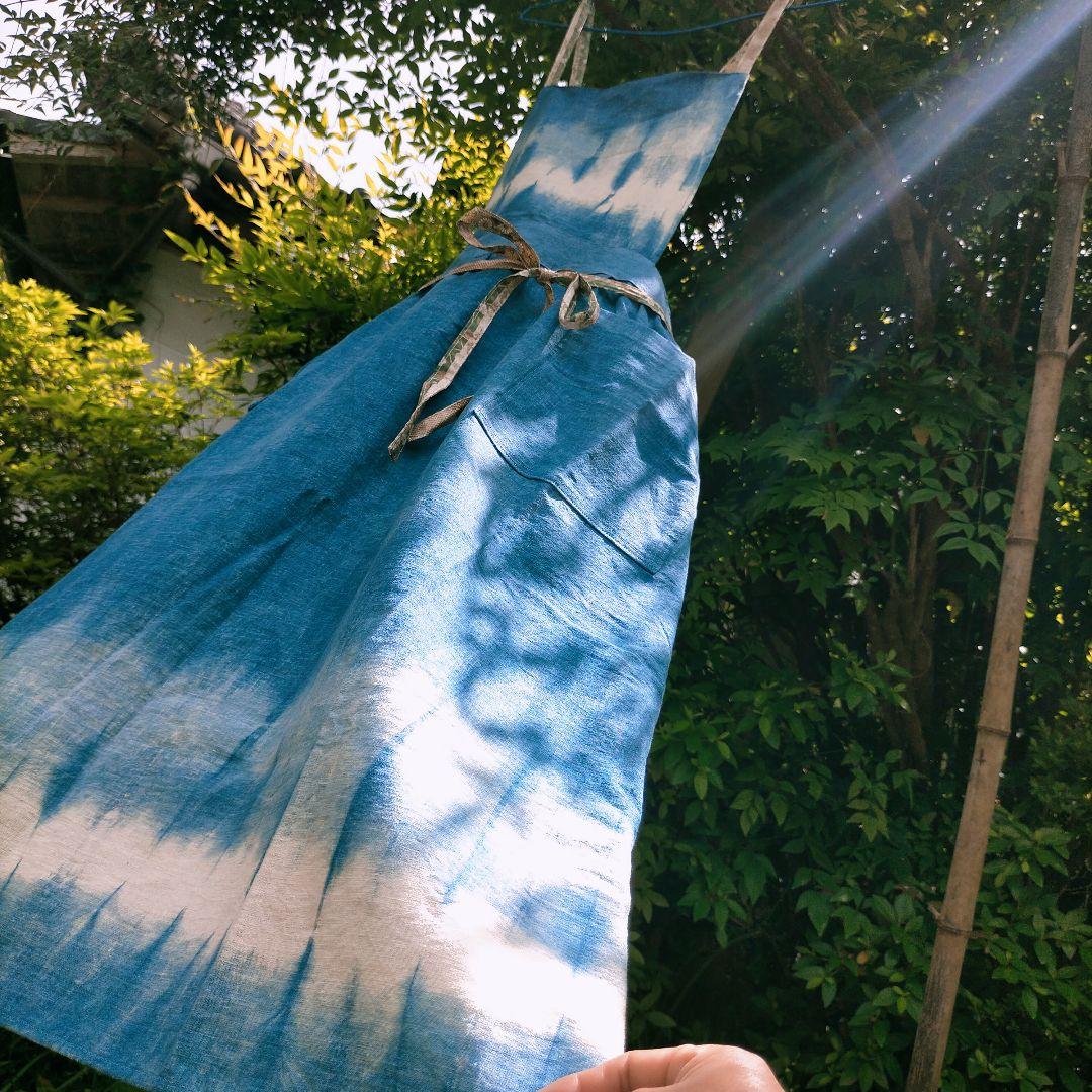 正藍染ヘンプコットン　あいとわエプロン