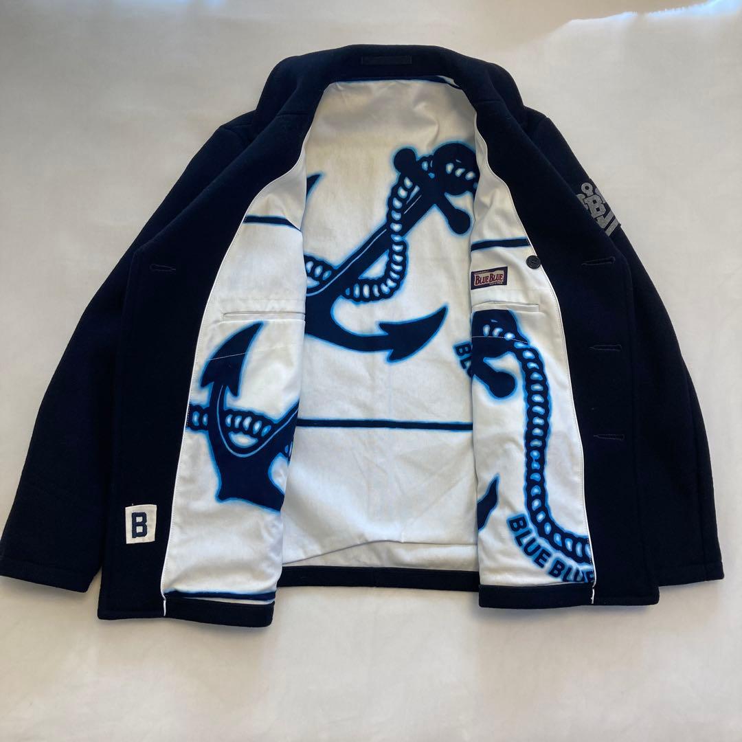 ハリウッドランチマーケット Pコート 美品 ピーコート ハリラン ブルーブルー