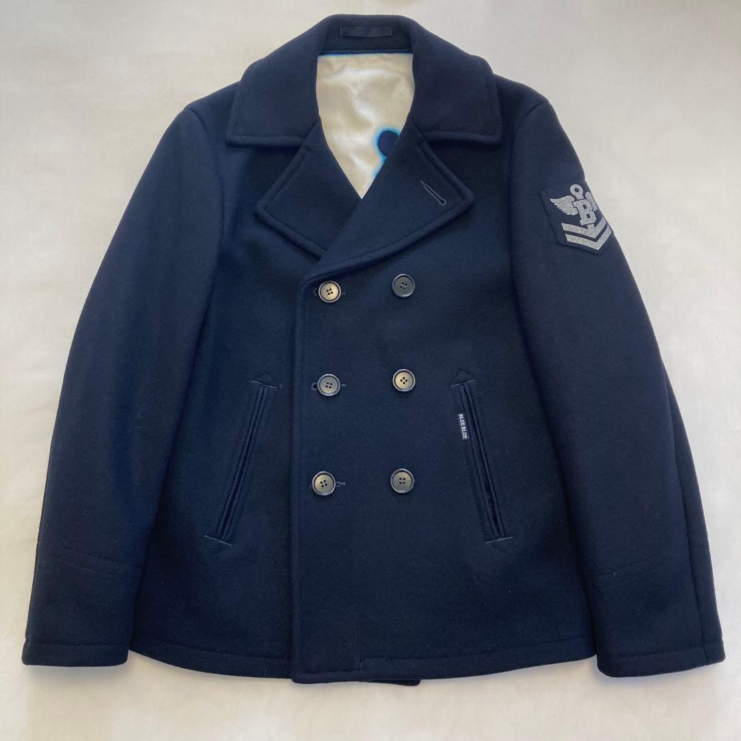 ハリウッドランチマーケット Pコート 美品 ピーコート ハリラン ブルーブルー