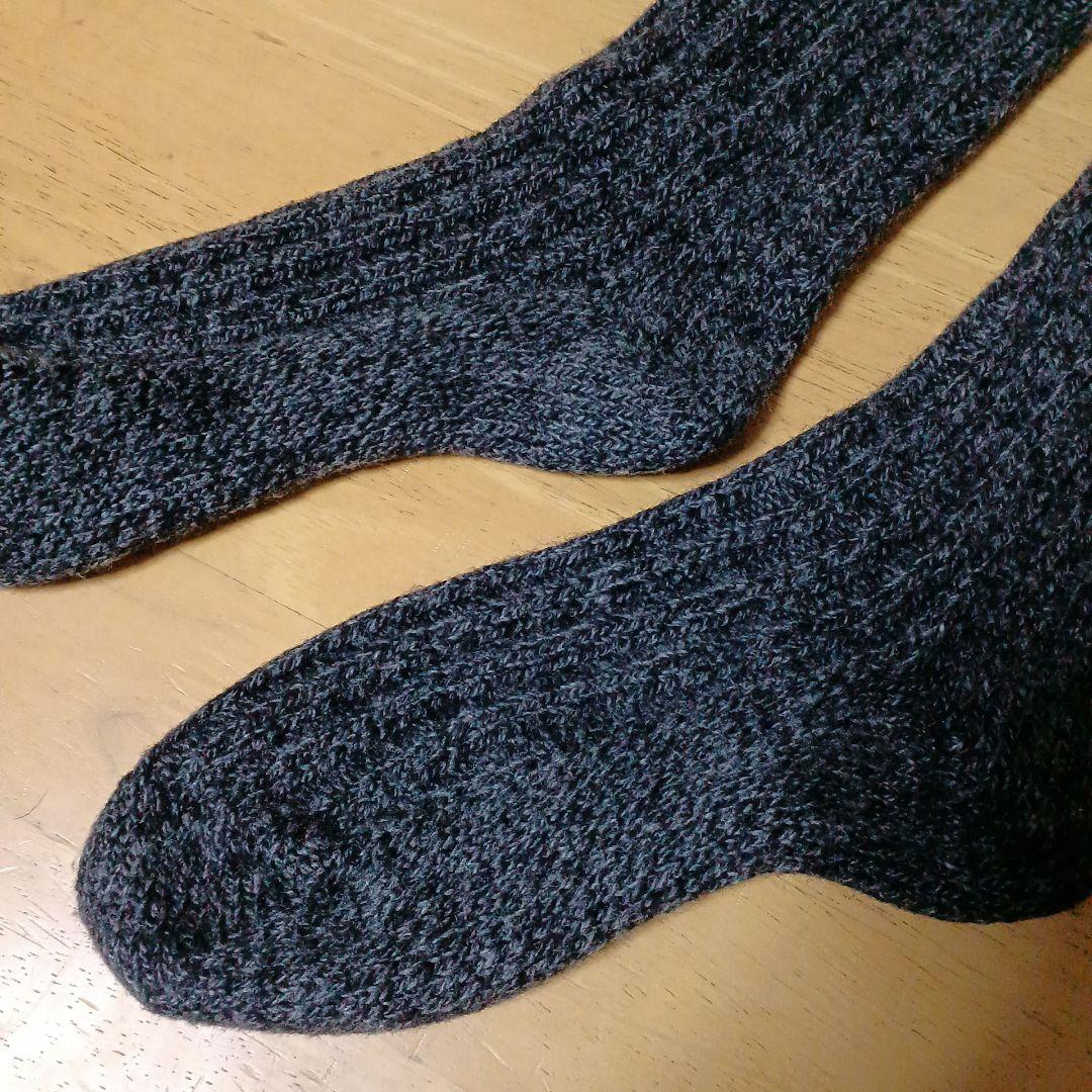 【バラ売り可】わざわざオリジナル靴下3足セット　湯たんぽみたいなリブウール靴下
