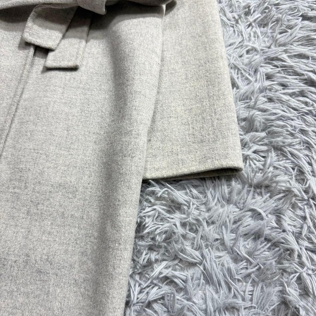 セオリー 定価8.7万 ORIANA ダブルフェイスフードコート ベルト グレー