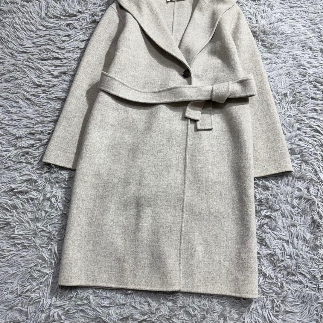 セオリー 定価8.7万 ORIANA ダブルフェイスフードコート ベルト グレー