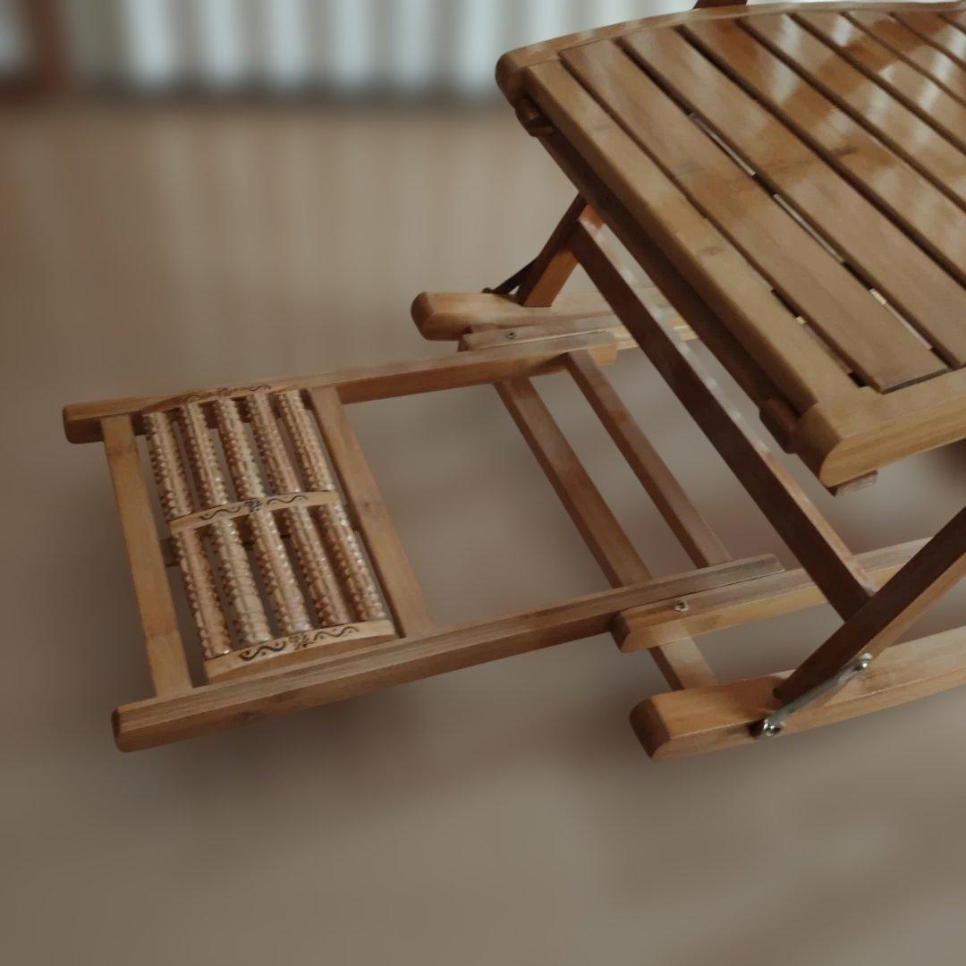 竹製チェア 折りたたみ式の竹製 ロッキングチェア 快適