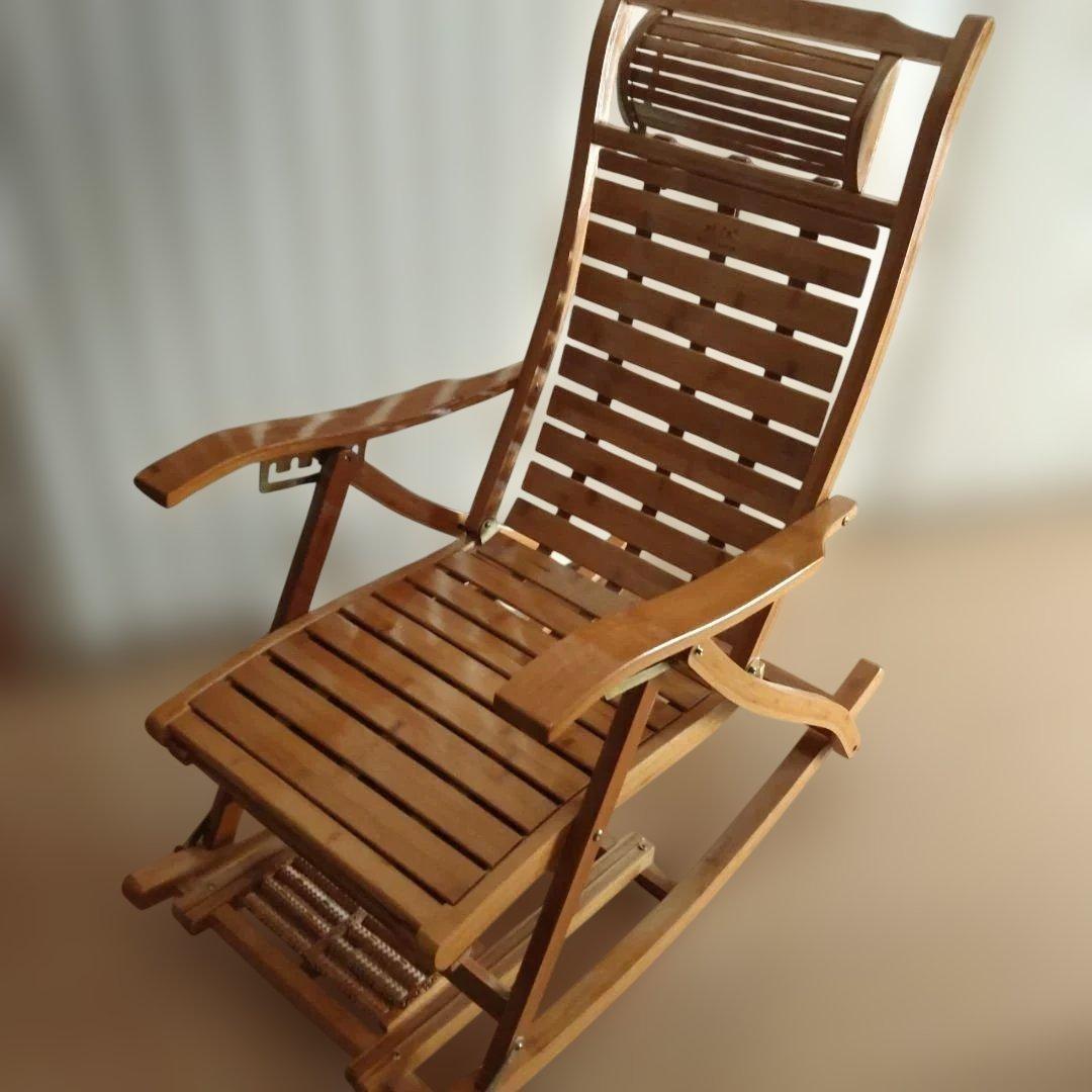 竹製チェア 折りたたみ式の竹製 ロッキングチェア 快適