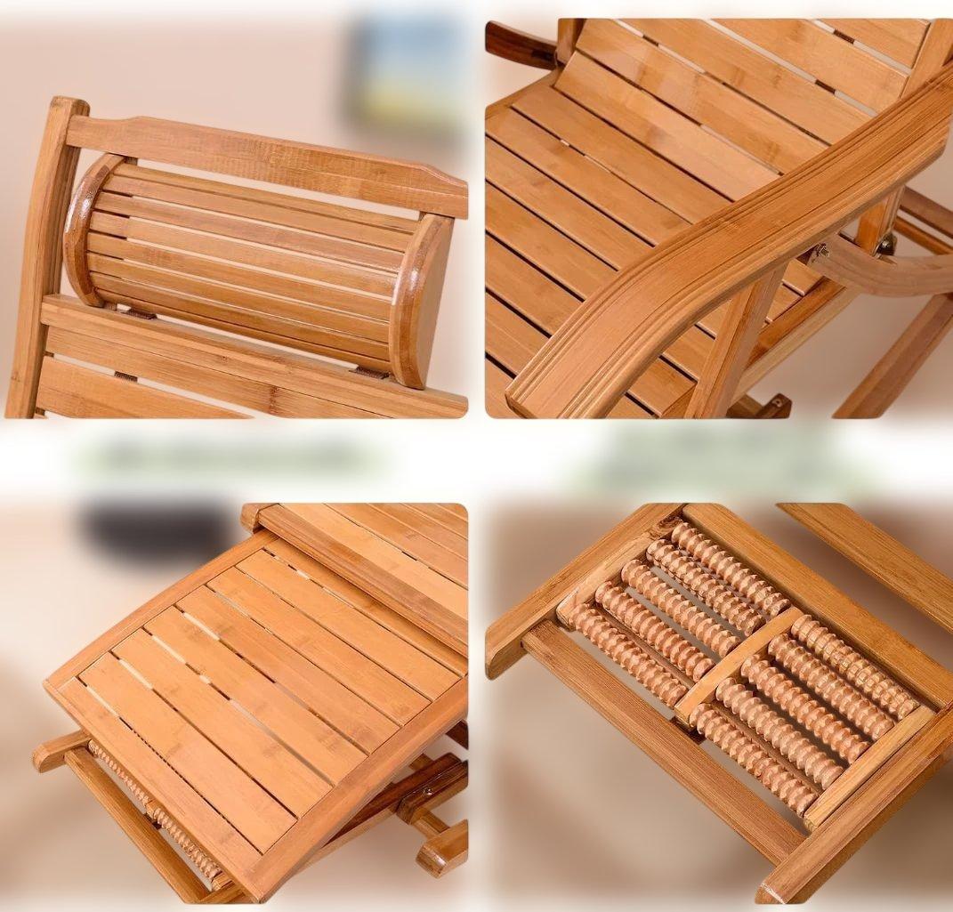 竹製チェア 折りたたみ式の竹製 ロッキングチェア 快適