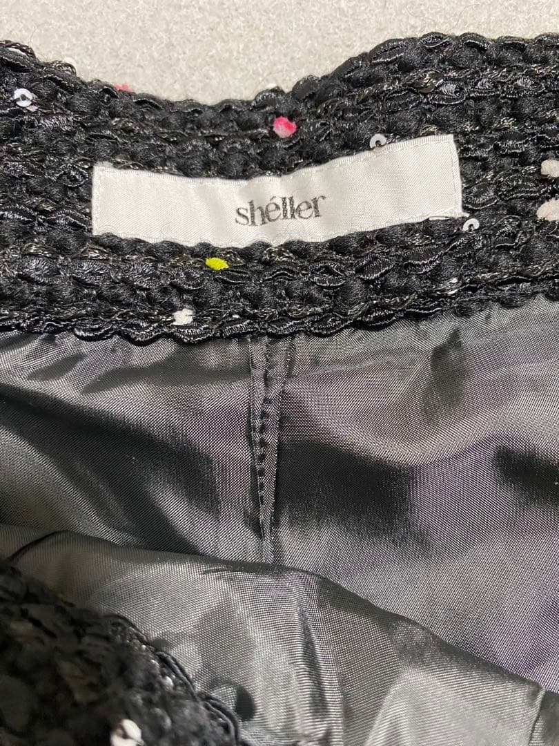 新品　sheller Dot tweed zip short pants M