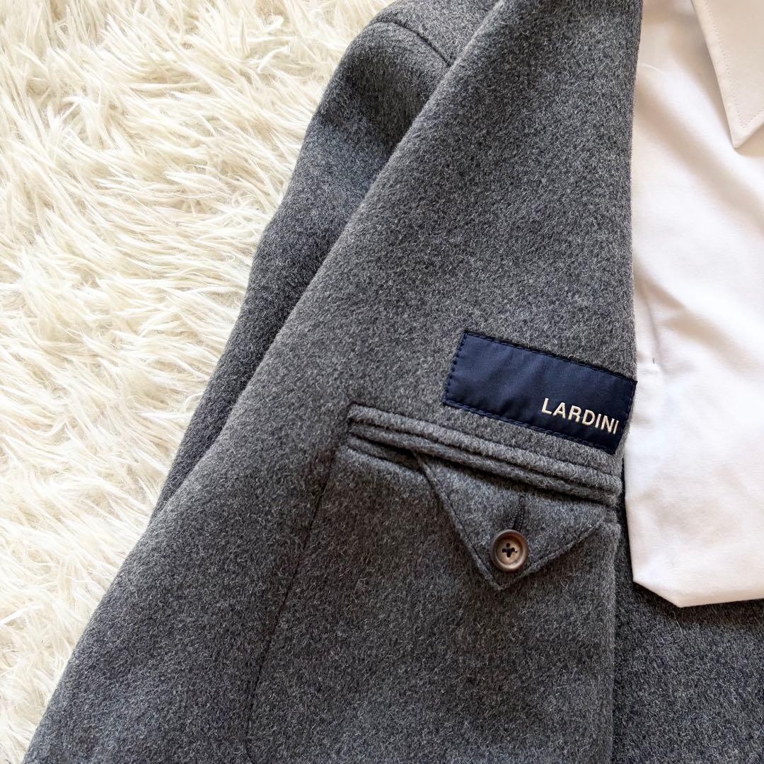 <極美品>LARDINI 新ロゴ ウール グレー チェスターコート サイズ46
