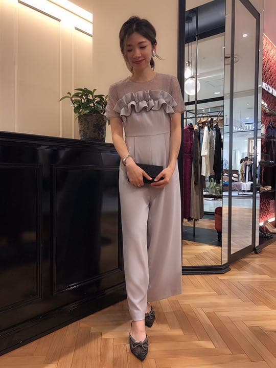 新品タグ付き グレースコンチネンタル パーティドレス フリルワイドサロペット