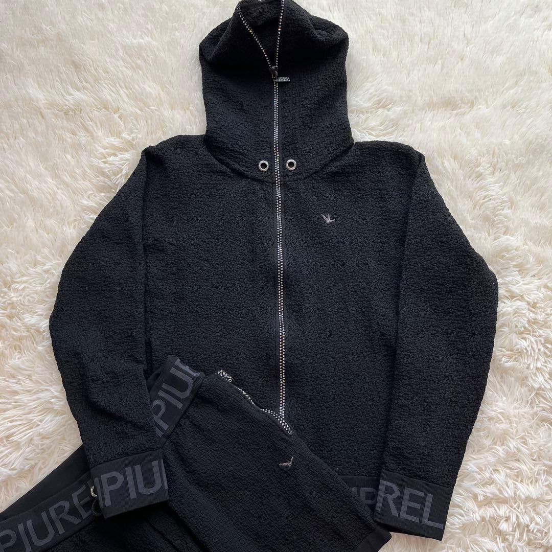 1piu1uguale3 フルジップパーカーセットアップwジップ 装飾　y2k