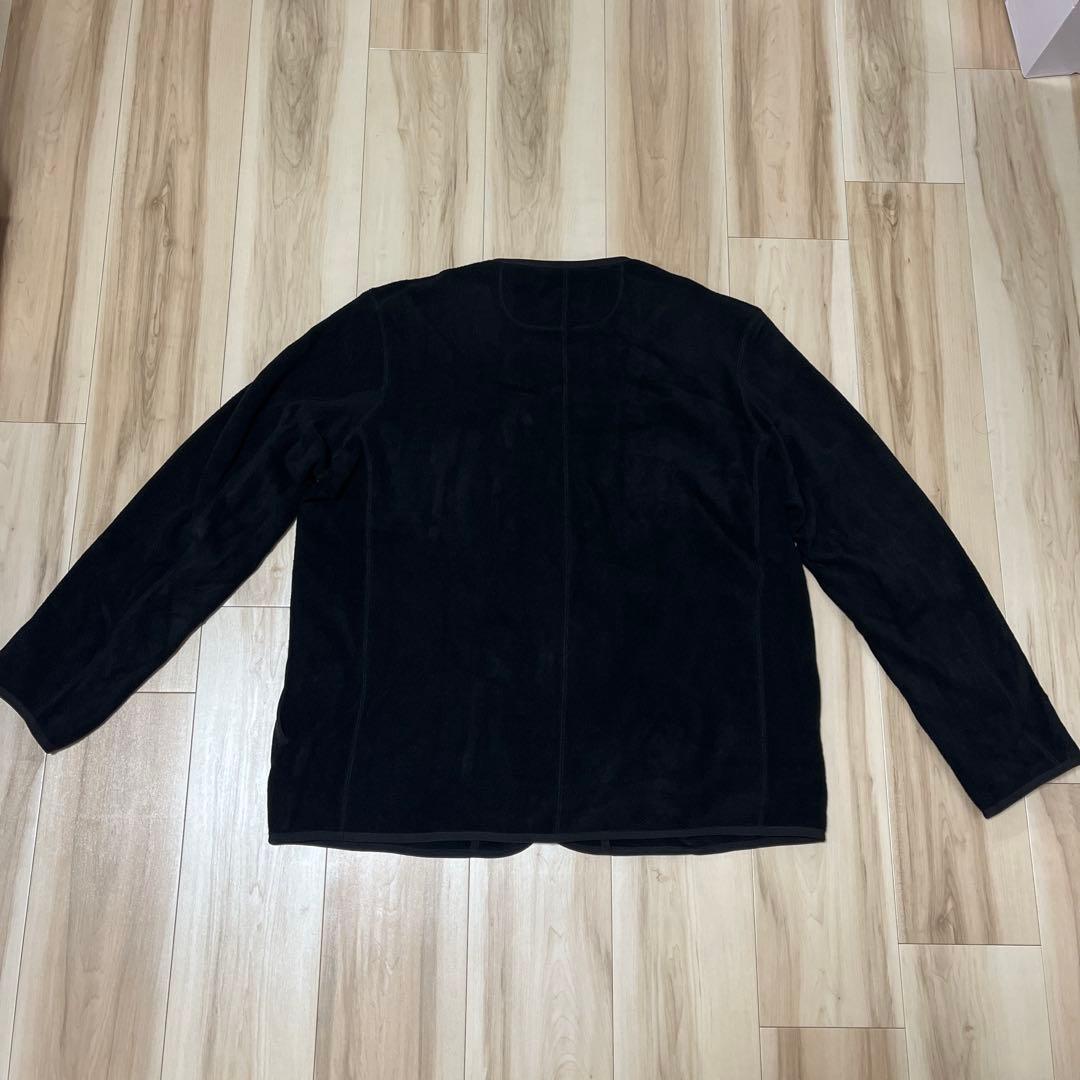 DANTON フリースノーカラージャケット　サイズ44 ブラック