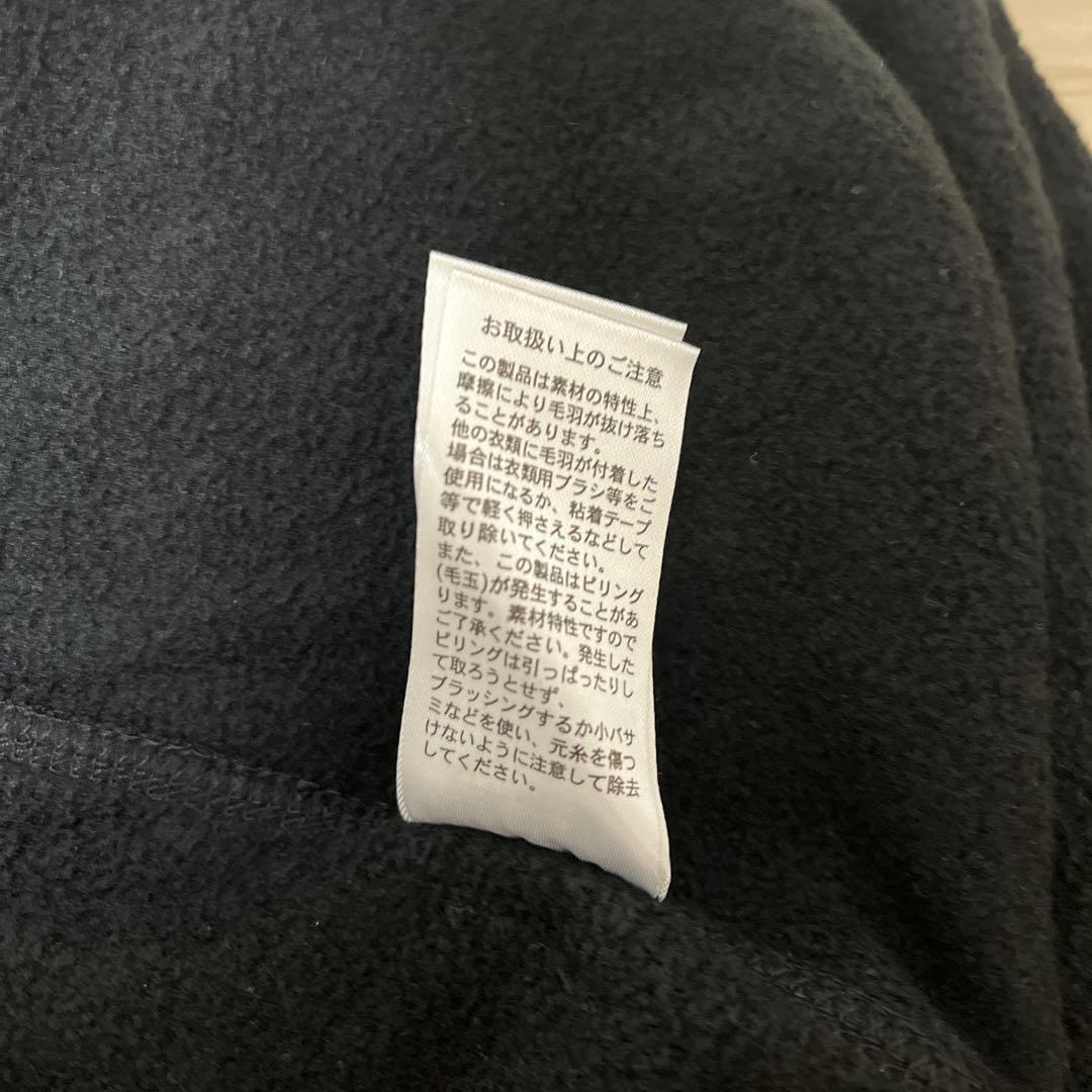 DANTON フリースノーカラージャケット　サイズ44 ブラック