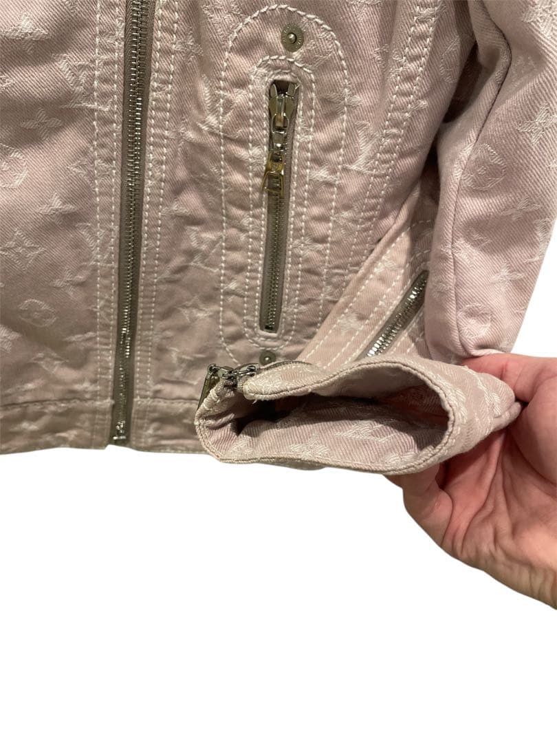 【Louis Vuitton 】ピンクデニムライダースジャケット 36