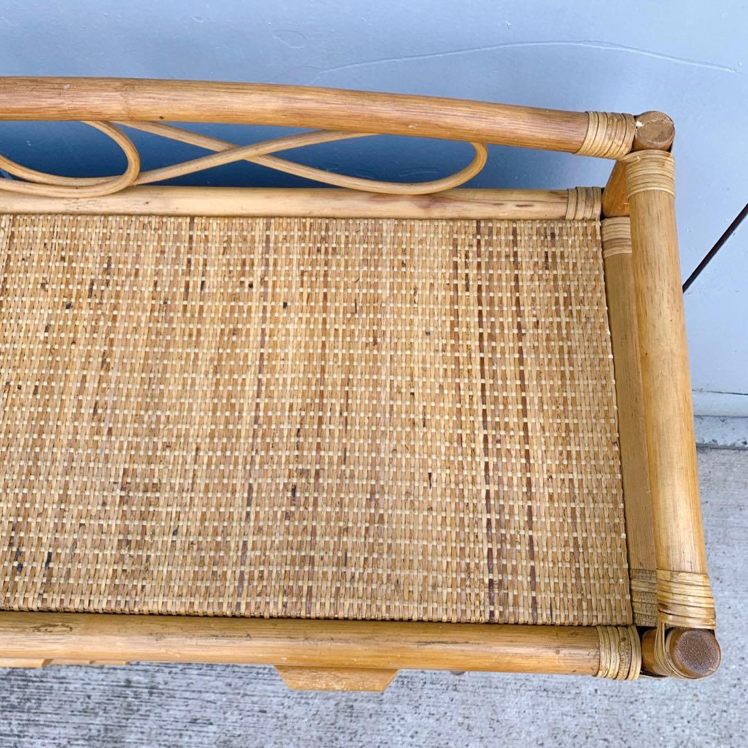 【送料込】ビンテージ バンブーラタンチェスト 籐家具 5段 引出し6杯 収納家具