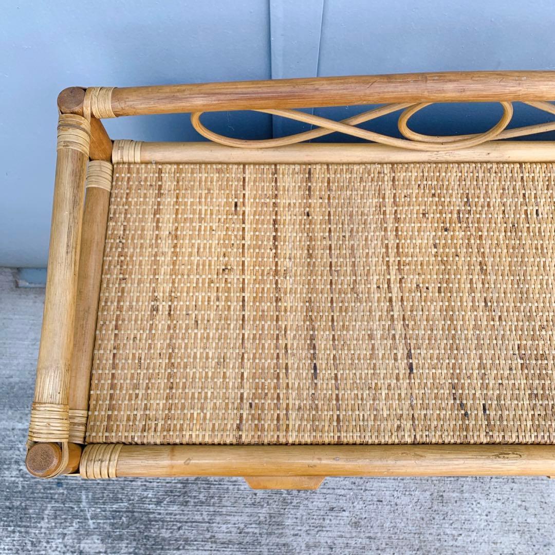 【送料込】ビンテージ バンブーラタンチェスト 籐家具 5段 引出し6杯 収納家具