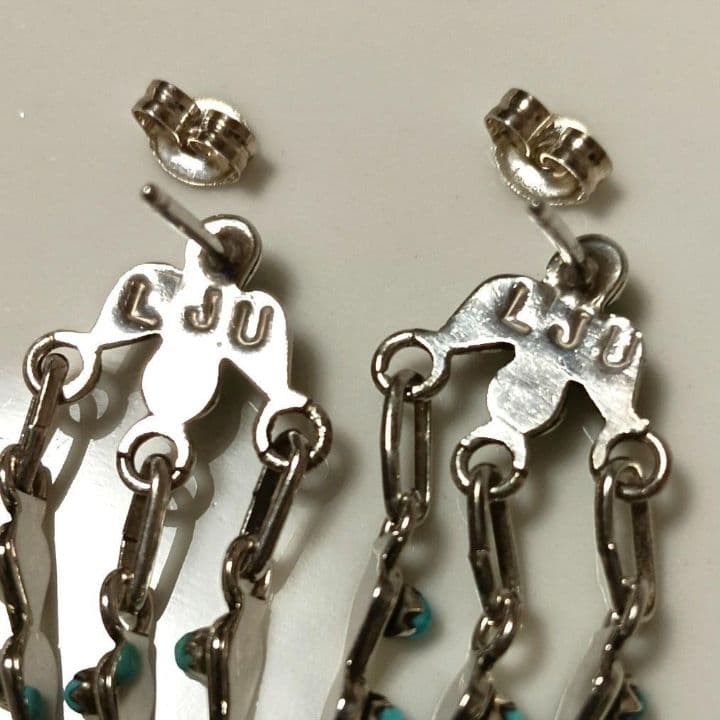 ♦1/29迄♦インディアンジュエリー スターリング ターコイズ ダングル ピアス