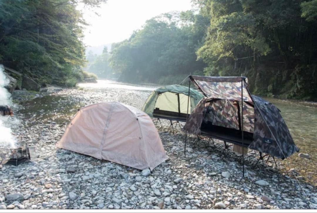 ナチュラルドロップ　高床移動式タイニーテント　コット　グリーン　セット