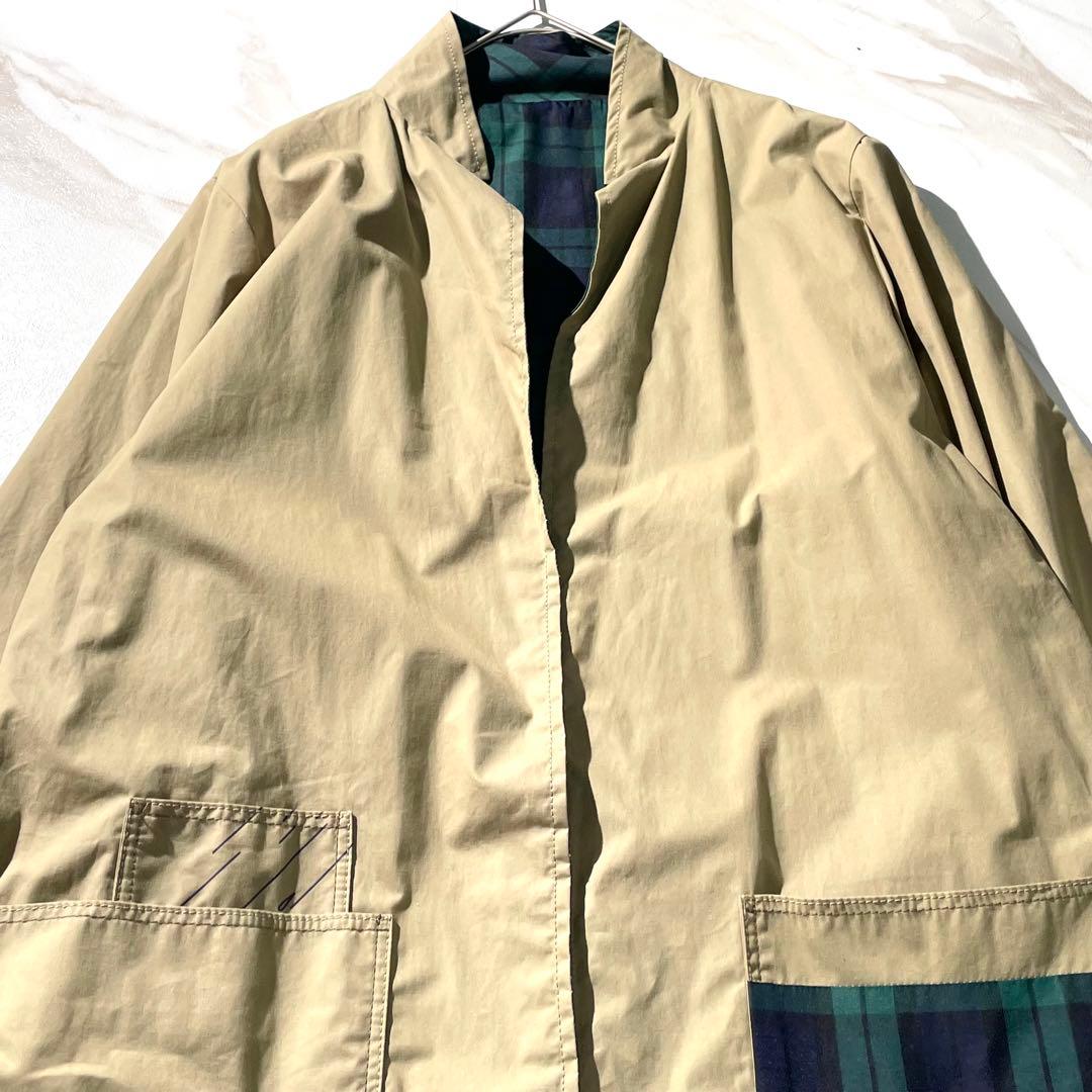 入手困難✨ デドゥエ d-due リバーシブルコート チェック柄 ベージュ系