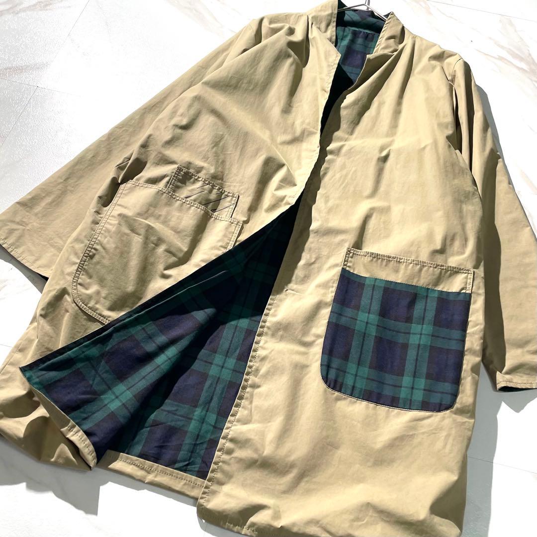 入手困難✨ デドゥエ d-due リバーシブルコート チェック柄 ベージュ系