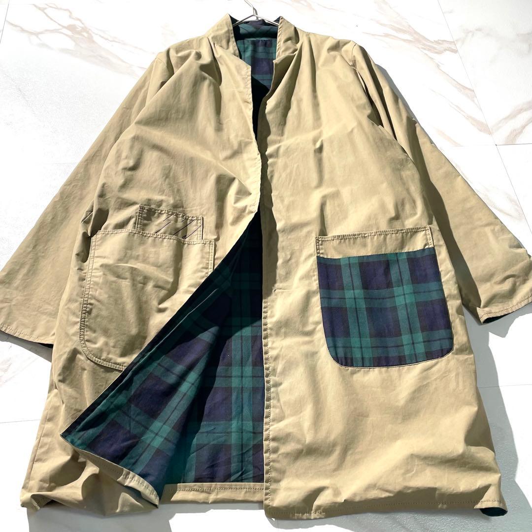 入手困難✨ デドゥエ d-due リバーシブルコート チェック柄 ベージュ系