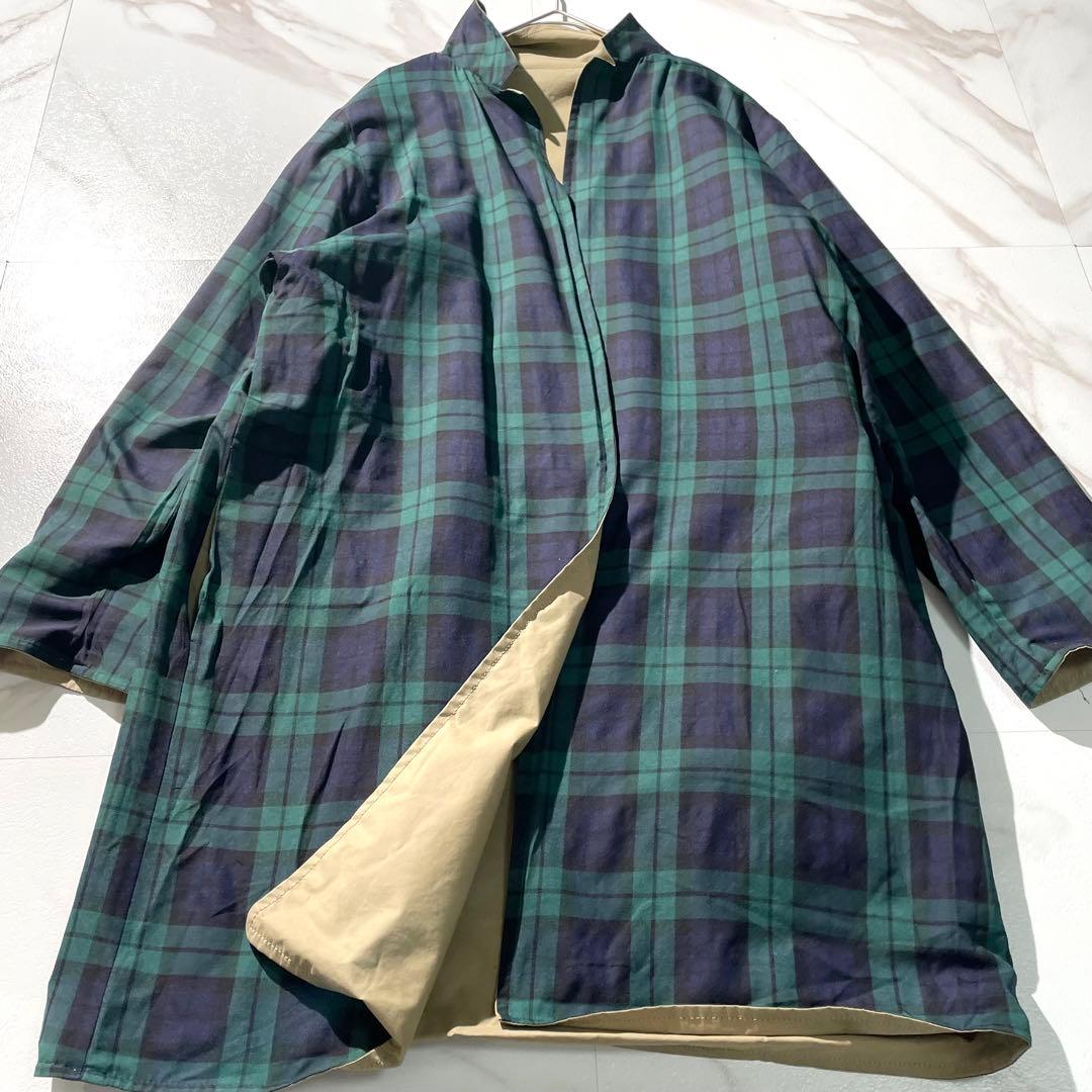 入手困難✨ デドゥエ d-due リバーシブルコート チェック柄 ベージュ系