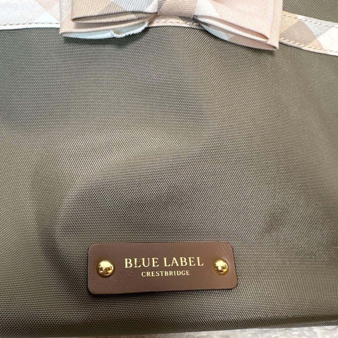 美品　ブルーレーベルクレストブリッジ ショルダーバッグ リボン チェック