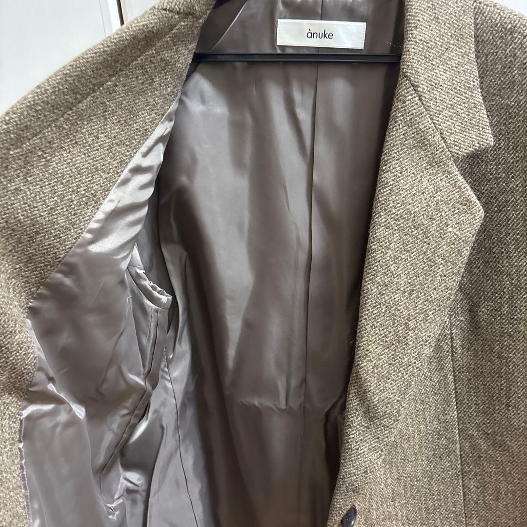 Anuke Herringbone Wool Jacket ベージュ36