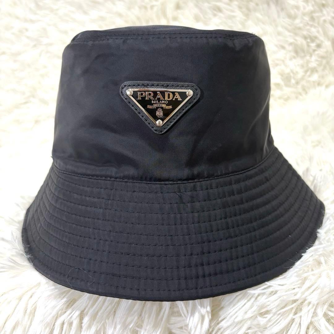 【美品】PRADA プラダ　三角プレート　ナイロン　バケットハット