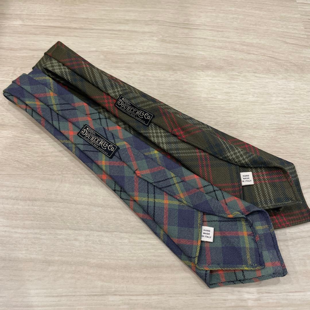 DOUBLE RＵ Co. チェック柄ネクタイ2本セット イタリア製