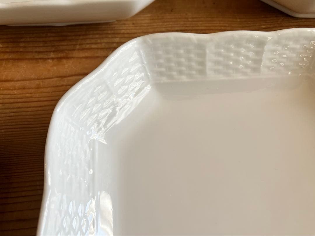 ルビー　ジノリ　ベッキオホワイト　15.5スクエアプレート×4