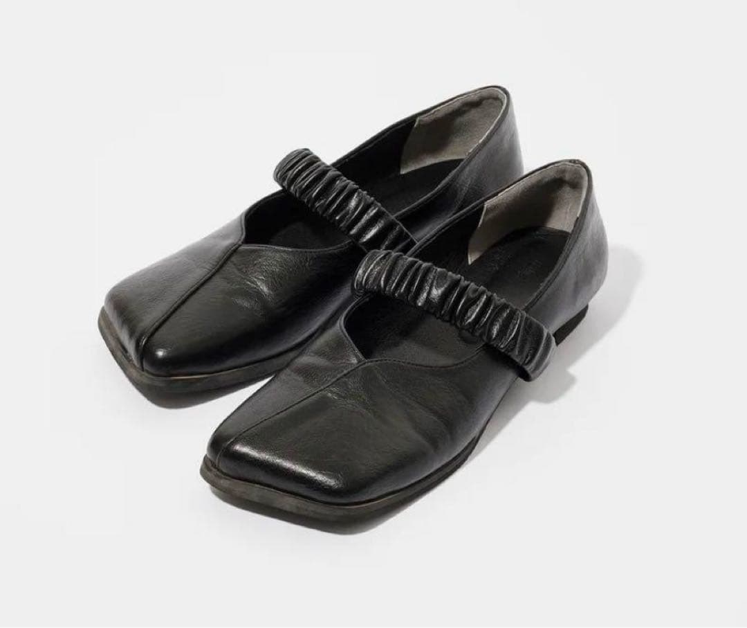 【SALE】Eaphi SQUARE TOE SHOES ブラック 36 靴