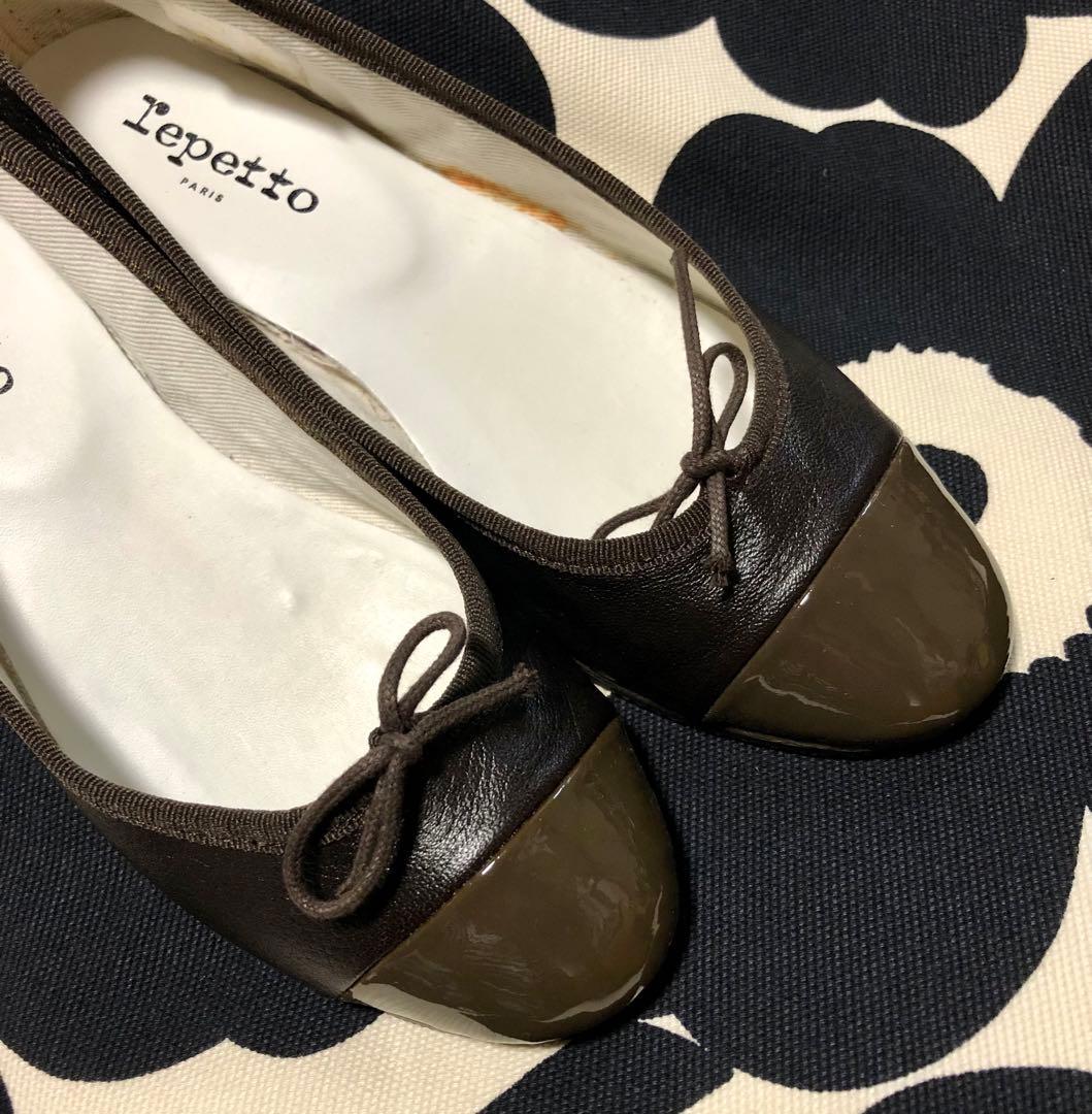 【Repetto】未着用♡裏張り済♡レペット♡バレリーナ♡マロン