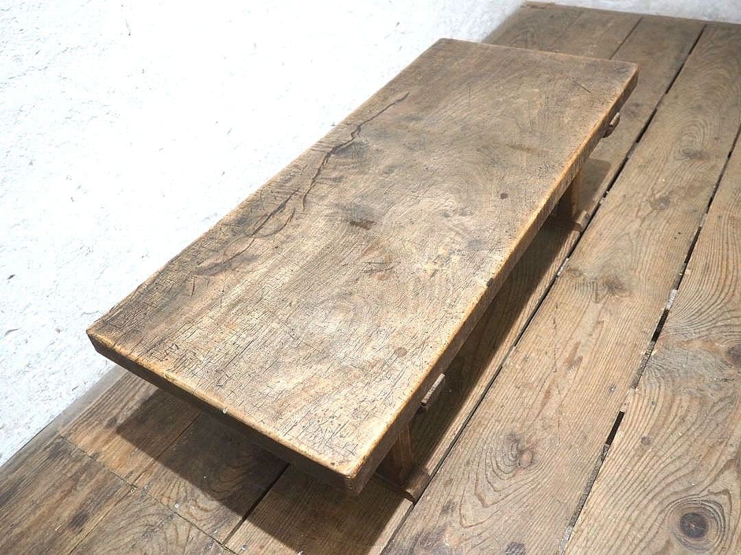 1405 一枚板のローテーブル　文机　陳列台　古家具　レトロ　アンティーク